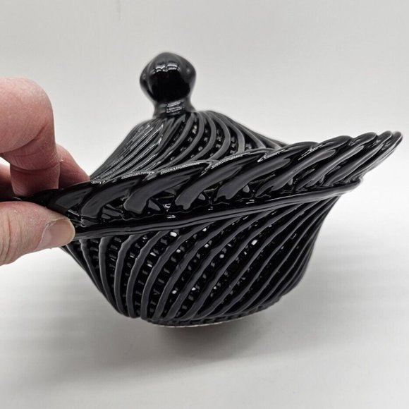 Rosenthal Netter Basket Weave Ceramic Candy Dish With Cover Made In Italy MCM - Picture 7 of 16